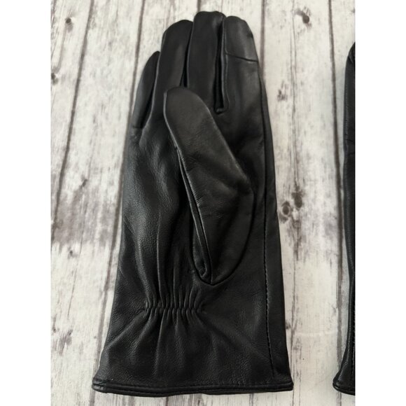 Michael Kors MICHAEL Women's Astor Studded Leather Tech Gloves Black Gold Medium - Picture 3 of 9